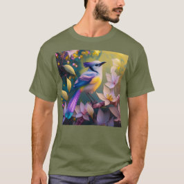 Camiseta Pássaro de Fantasia Amarelo Violet Tufado