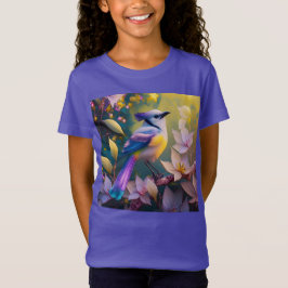 Camiseta Pássaro de Fantasia Amarelo Violet Tufado