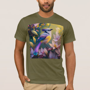 Camiseta Pássaro de Fantasia Amarelo Violet Tufado