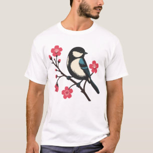 Camiseta Pássaro de Flor Cerejeira - Arte da Serenidade Pri