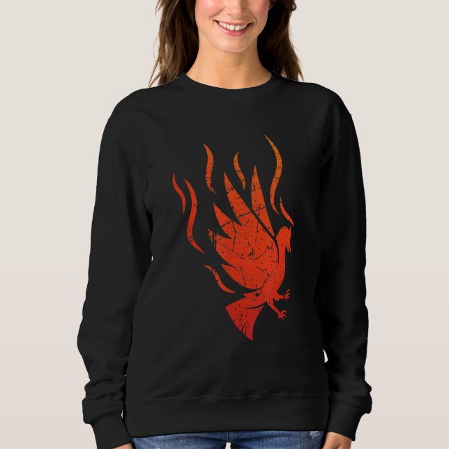 Camiseta Pássaro de Fogo Mítico Fênix Chama Pássaro de Lend (Frente)