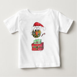 Camiseta Pássaro de Natal Branco bonito
