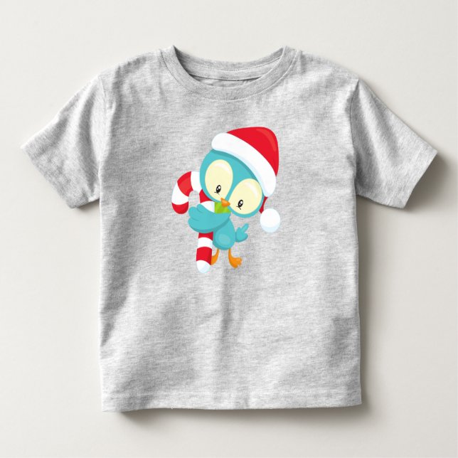 Camiseta Pássaro de Natal, Pássaro Bonito, Chapéu Santa, Ca (Frente)