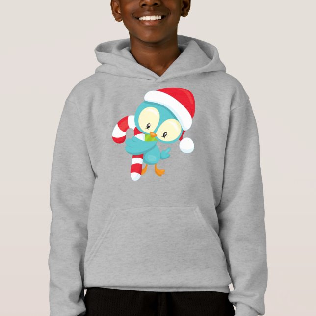 Camiseta Pássaro de Natal, Pássaro Bonito, Chapéu Santa, Ca (Frente)