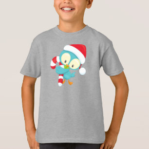 Camiseta Pássaro de Natal, Pássaro Bonito, Chapéu Santa, Ca