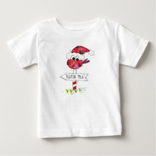 Camiseta Pássaro de Natal Vermelho Whimsic