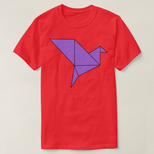 Camiseta Pássaro de Origami Geométrico 4 (Frente do Design)