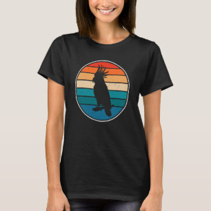 Camiseta Pássaro de papagaio-papagaio-preto retrô