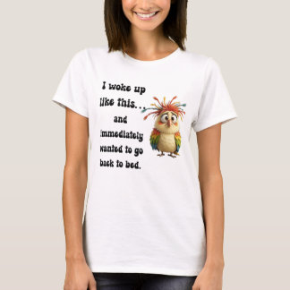 Camiseta Pássaro de Penas Desgrenhado – Colorido Passaro de