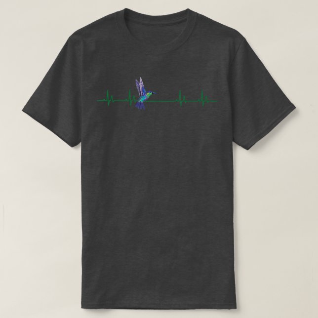 Camiseta Pássaro Design de Amor Batido Coração Bonito (Frente do Design)