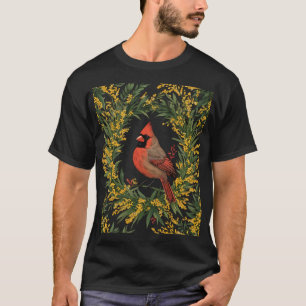 Camiseta Pássaro dinal Kentucky Com Coroa de Flor Amarela S