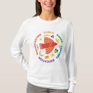 Camiseta Pássaro do Bem Público - Bibliotecas Coloridas, Pa