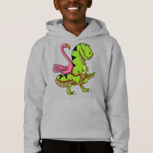 Camiseta Pássaro do flamingo que monta o dinossauro de