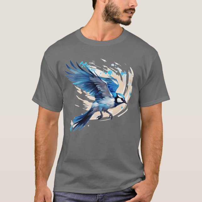 Camiseta Pássaro-do-mar-azul observando aves-vivas (Frente)