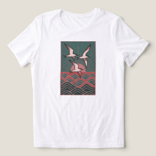 Camiseta Pássaro-do-mar - Costeira do sol do oceano APENA