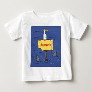 Camiseta Pássaro-do-mar engraçado circulado por desenhos 