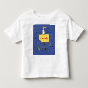 Camiseta Pássaro-do-mar engraçado circulado por desenhos 
