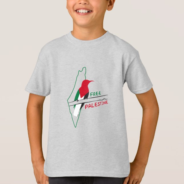 Camiseta Pássaro do pavilhão palestiniano (Frente)