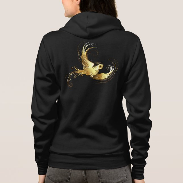 Camiseta Pássaro Dourado em Fundo Preto (Verso)