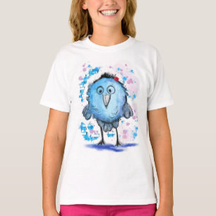 Camiseta Pássaro Engraçado - Aquarela - Doce