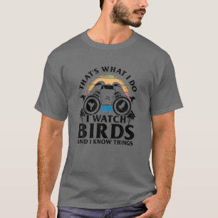 Camiseta Pássaro Engraçado Assistindo Pássaros Legal com Pr