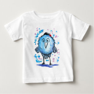 Camiseta Pássaro Engraçado - Cores d'água - Cute -