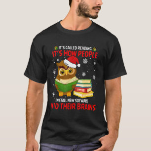 Camiseta Pássaro Engraçado de Natal com o Chapéu do Pai Nat