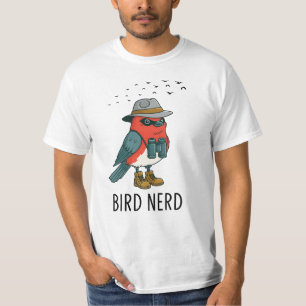 Camiseta Pássaro Engraçado Nerd Observando Pássaro Pássaro 
