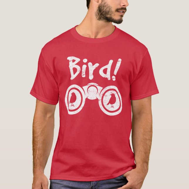 Camiseta Pássaro Engraçado Observando Pássaro Legal Observa (Frente)