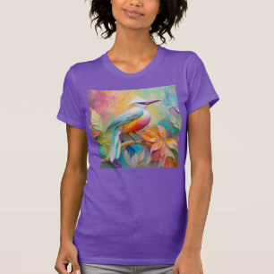 Camiseta Pássaro Fantasia de Bico Rosa e Peito Vermelho