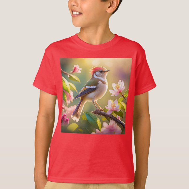 Camiseta Pássaro Fantasia do Warblay Chested Buff (Frente)