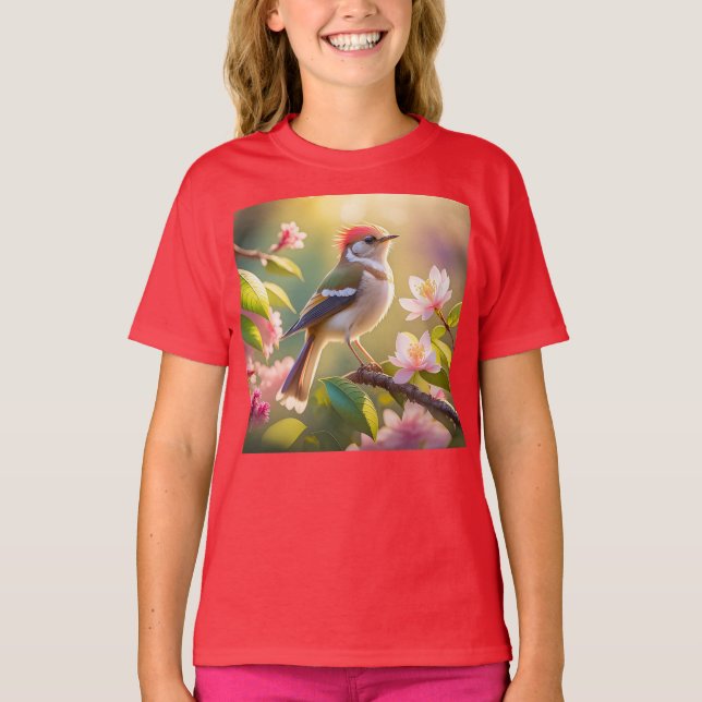 Camiseta Pássaro Fantasia do Warblay Chested Buff (Frente)