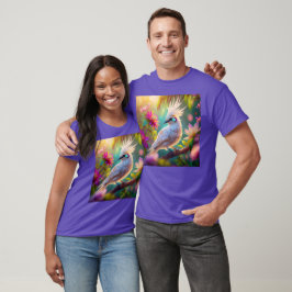 Camiseta Pássaro Fantasia Juvenil Crested Blush Feather Dov