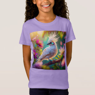 Camiseta Pássaro Fantasia Juvenil Crested Blush Feather Dov