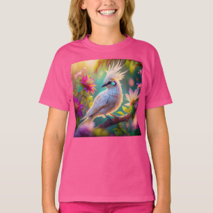 Camiseta Pássaro Fantasia Juvenil Crested Blush Feather Dov