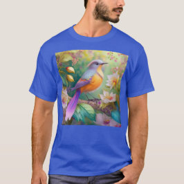 Camiseta Pássaro Fantasia Laranja Torrado de lavanda