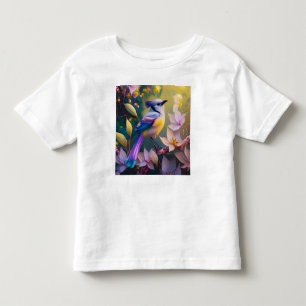 Camiseta Passaro Fantasia Violeta Tuftada Amarelo Peito