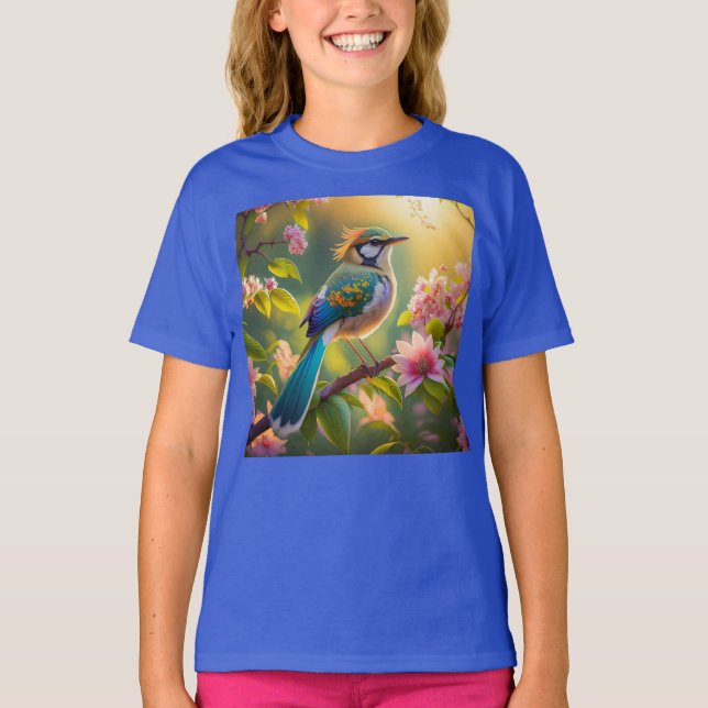 Camiseta Pássaro Fantástico de Ala Verde (Frente)