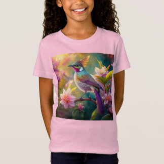 Camiseta Pássaro Fantástico Laranja Cotoso Arco-Íris