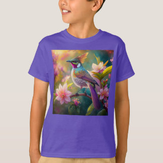 Camiseta Pássaro Fantástico Laranja Cotoso Arco-Íris