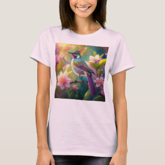 Camiseta Pássaro Fantástico Laranja Cotoso Arco-Íris