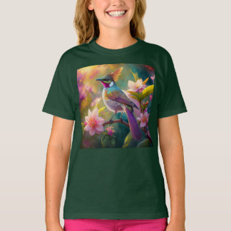 Camiseta Pássaro Fantástico Laranja Cotoso Arco-Íris