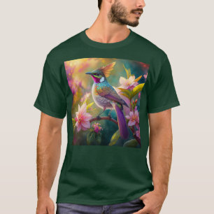 Camiseta Pássaro Fantástico Laranja Cotoso Arco-Íris