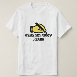 Camiseta Pássaro feliz de Torfaen, em Welsh