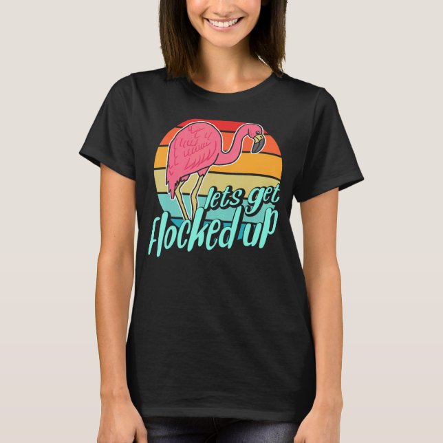 Camiseta Pássaro Flamingo Pernas Rosa Doce 3 (Frente)