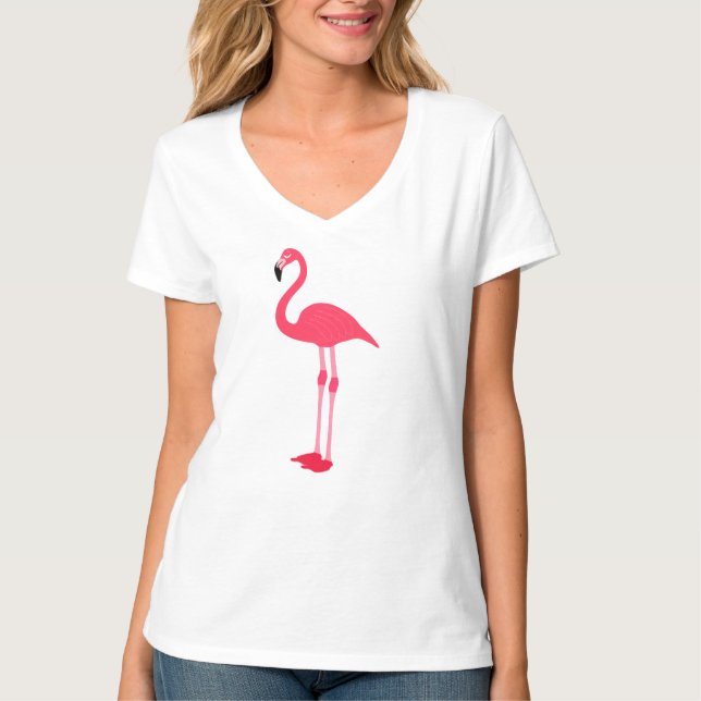 Camiseta Pássaro Flamingo rosa-64305 (Frente)