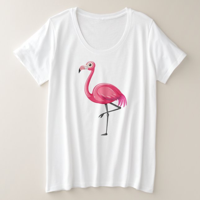 Camiseta Pássaro Flamingo rosa-89686 (Frente do Design)