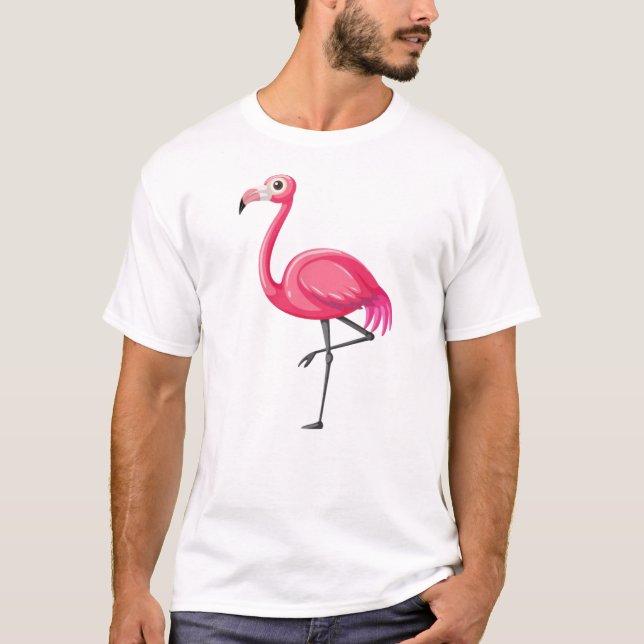 Camiseta Pássaro Flamingo rosa-89686 (Frente)