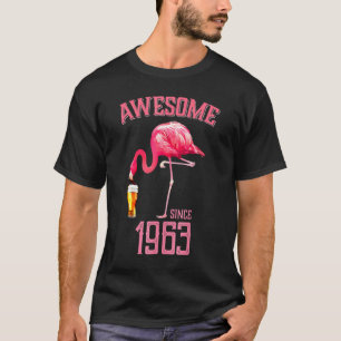 Camiseta Pássaro Flamingo Rosa Fantástico desde 1963 55º An