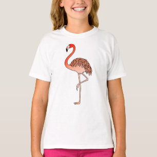 Camiseta Pássaro Flamingo Rosa Lineart-57667